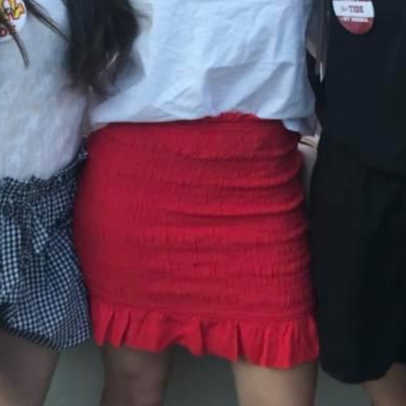 Lovers and friends red smocked skirt - Picture 1 of 1